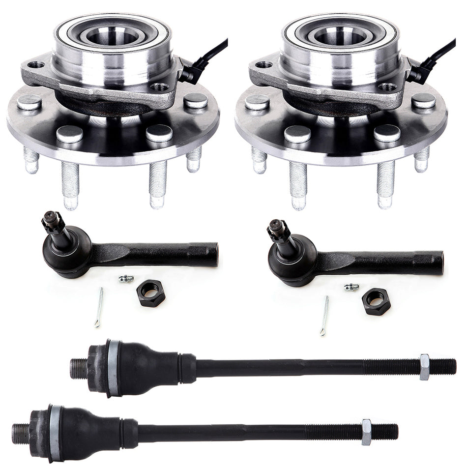 Front Tie Rod End Wheel Hub Bearing For 99-06 GMC Sierra 1500 00-06 GMC Yukon