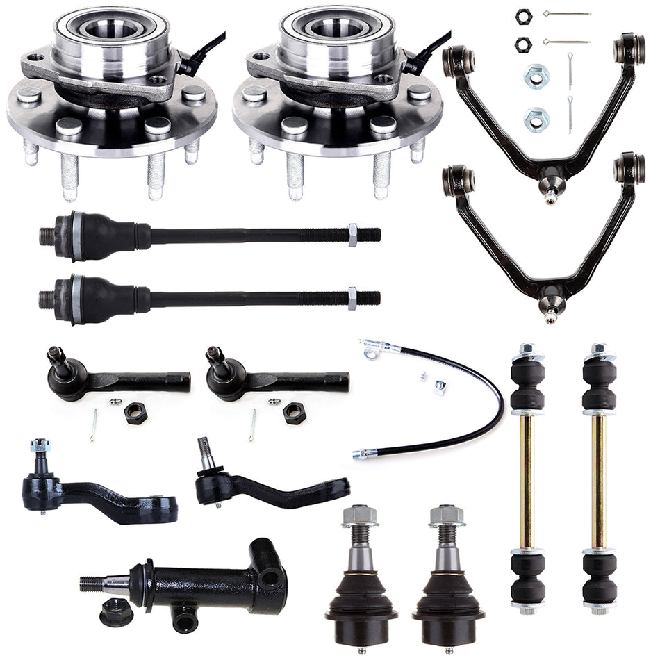 Front Upper Control Arm Ball Joint Tie Rod End Idler Arm Pitman Arm Sway Bar Wheel Hub Bearing 99-06 GMC Sierra 1500 00-06 GMC Yukon