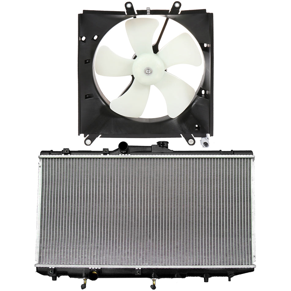 Radiator and Single Cooling Fan For 93-97 Geo Prizm Toyota Corolla