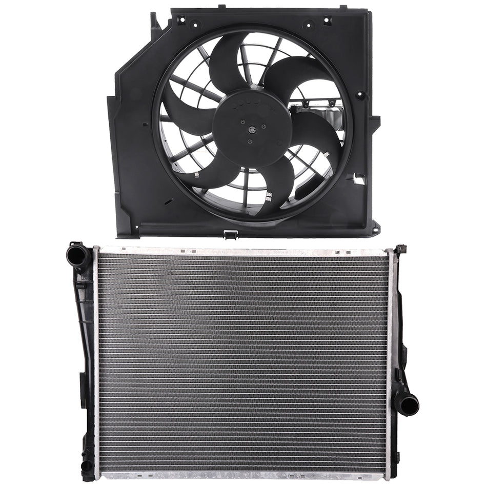 Radiator & Electric Cooling Fan Kit For 01-05 BMW 320i BMW 325Ci