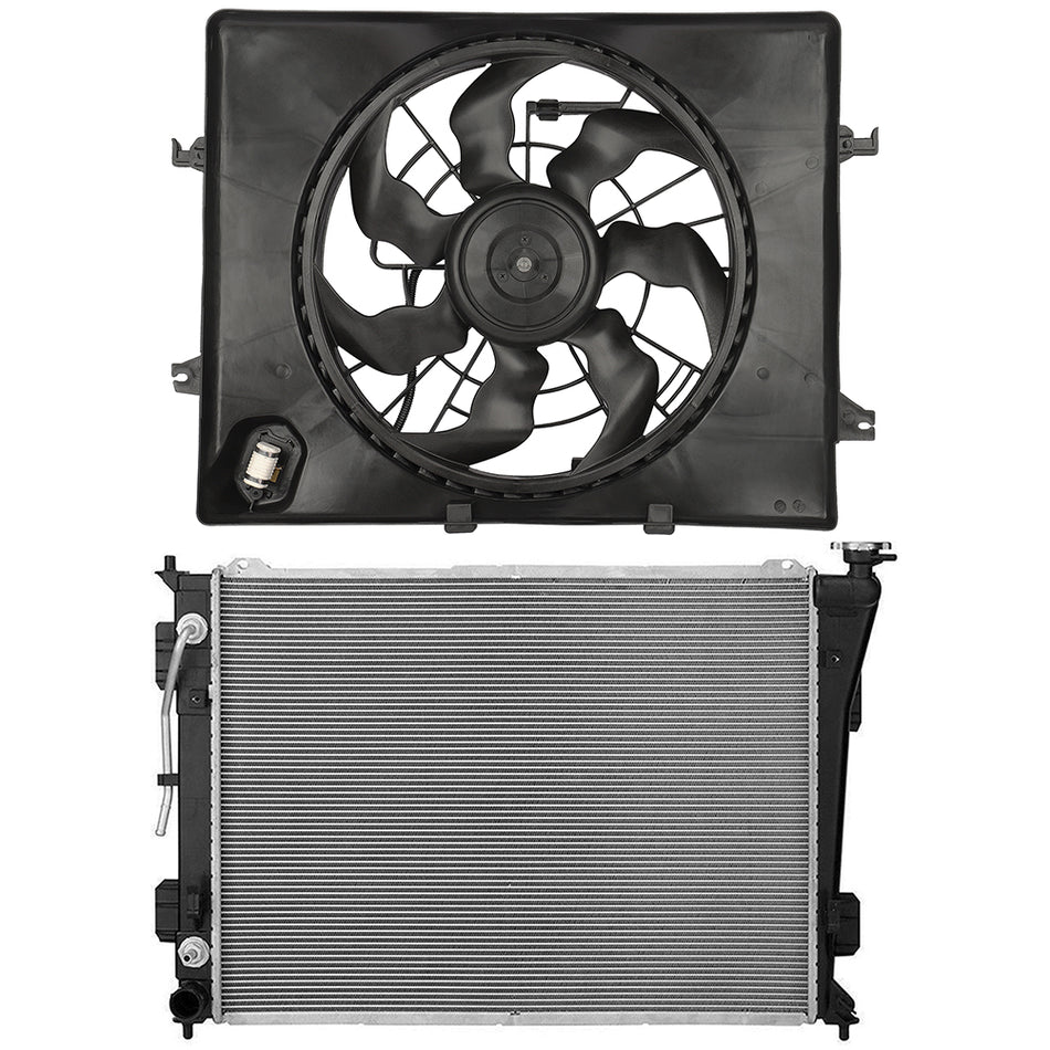 Electric Radiator Cooling Fan Kit For 2014-2015 Kia Optima 2014 Hyundai Sonata