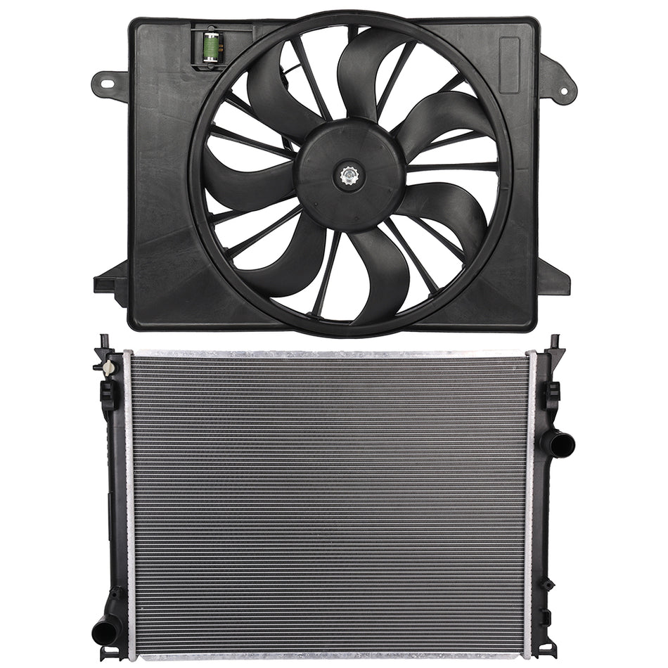 Electric Radiator Cooling Fan Kit For 2009 2010-2017 Dodge Challenger Charger