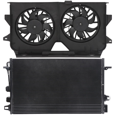 Electric AC Condenser Cooling Fan Kit For 2005 2006 2007 Dodge Grand Caravan Only for Auto