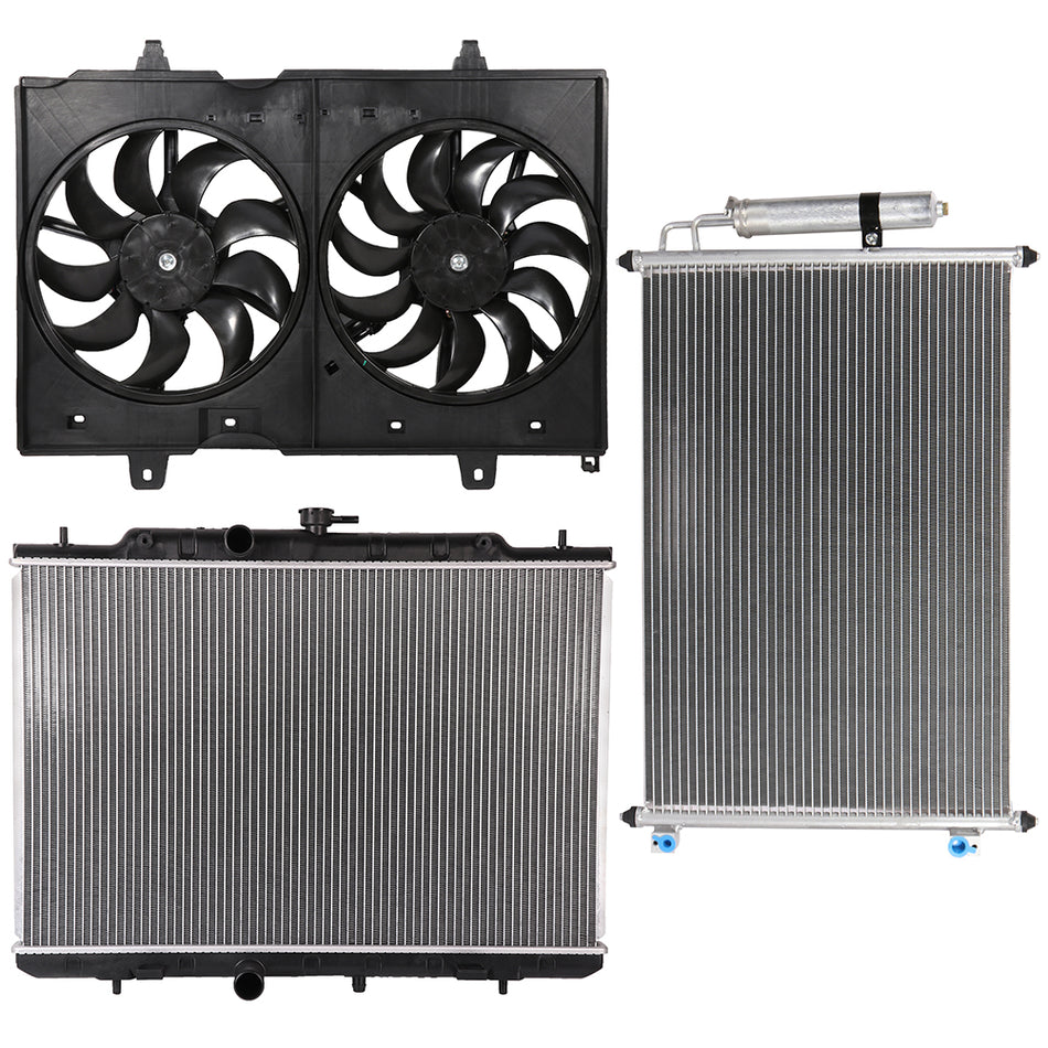 Electric Radiator Condenser Cooling Fan Kit For 2010 2011 2012 2013 Nissan Rogue