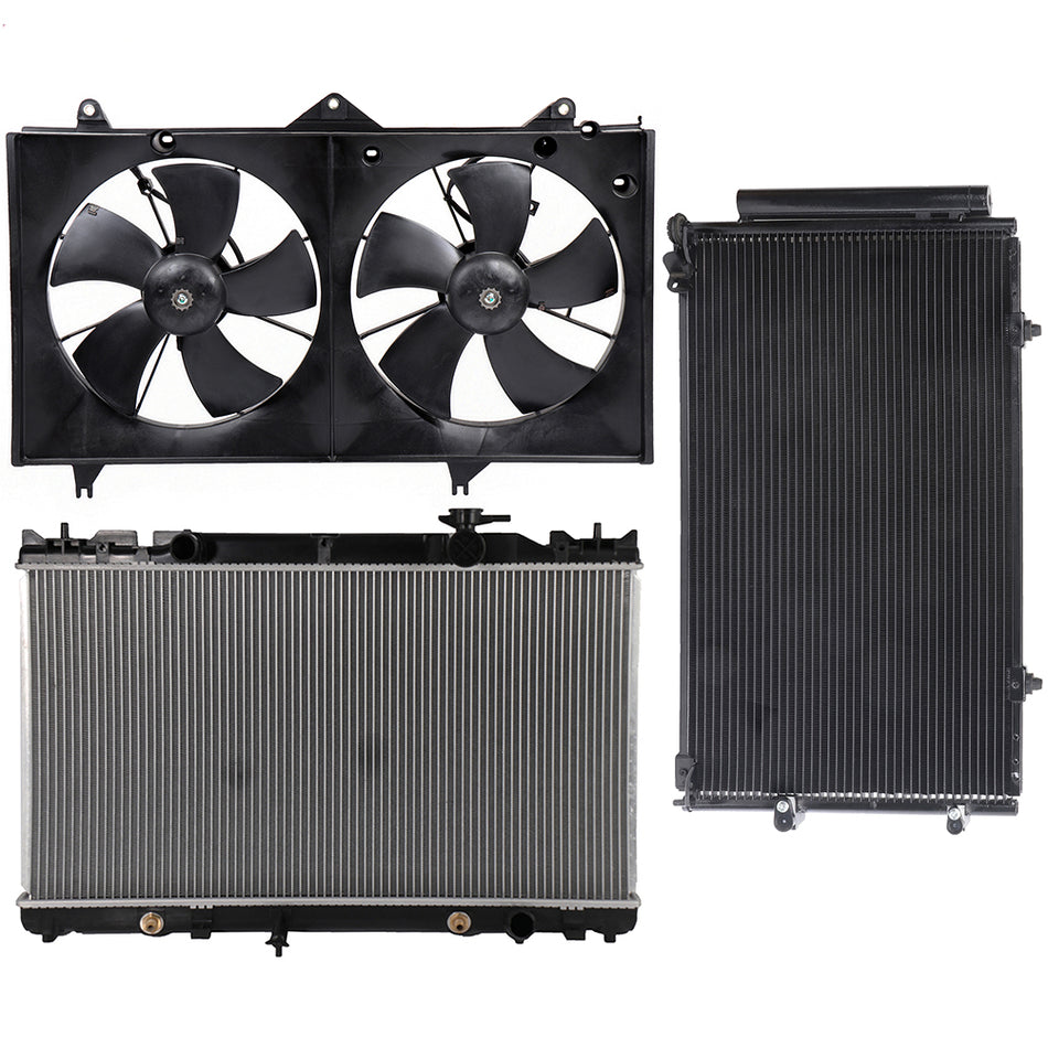Electric Radiator Condenser Cooling Fan Kit For 2002 2003 2004-2006 Toyota Camry