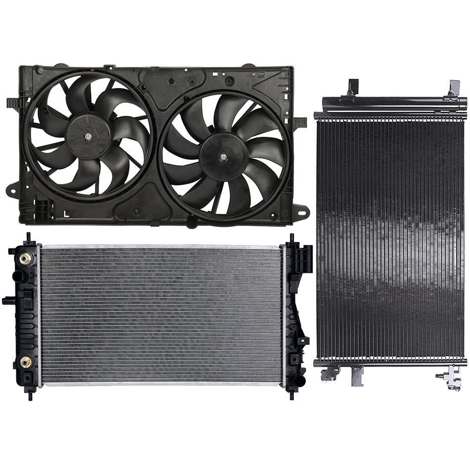 Radiator Condenser Cooling Fan For 14-17 Chevrolet Impala 13-15 Malibu