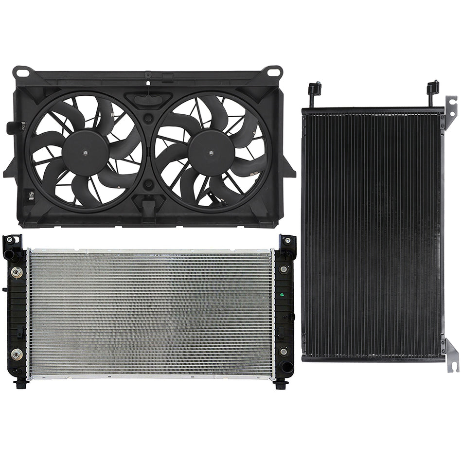 Radiator Condenser Cooling Fan Kit For 2005-2013 Chevrolet Silverado 1500