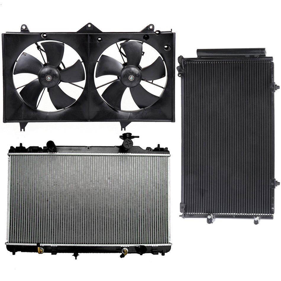 Electric Radiator Condenser Cooling Fan Kit For 2004 2005-2008 Toyota Solara