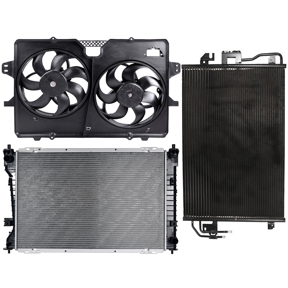 Radiator And Dual Cooling Fan For 08-12 Ford Escape 09-11 Mercury Mariner