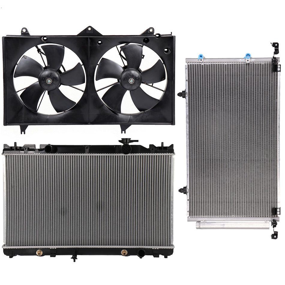 Electric Radiator Condenser Cooling Fan Kit For 2004-2008 Toyota Solara