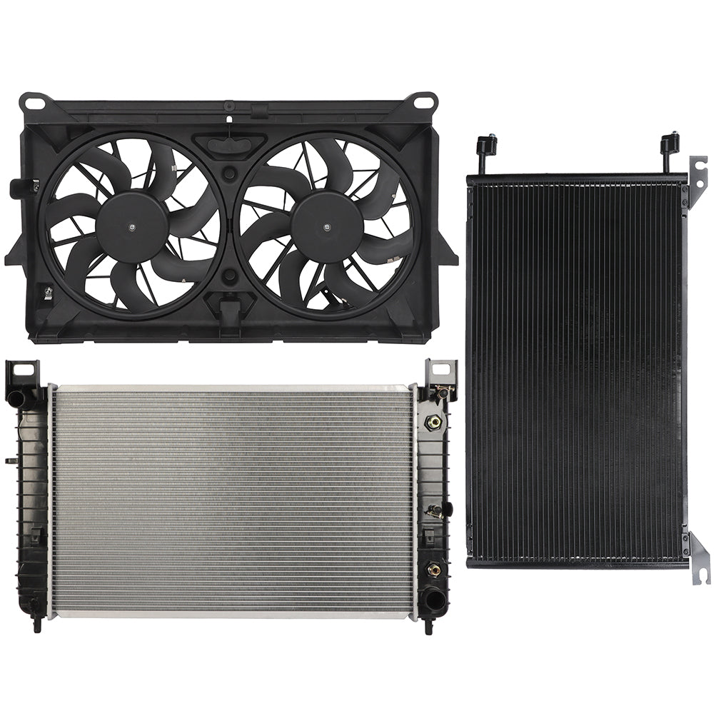 Radiator Condenser Cooling Fan Kit For 2007-2013 Chevrolet Silverado 1500 Only for Auto