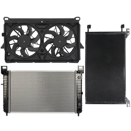 Radiator Condenser Cooling Fan Kit For 2007-2013 Chevrolet Silverado 1500 Only for Auto