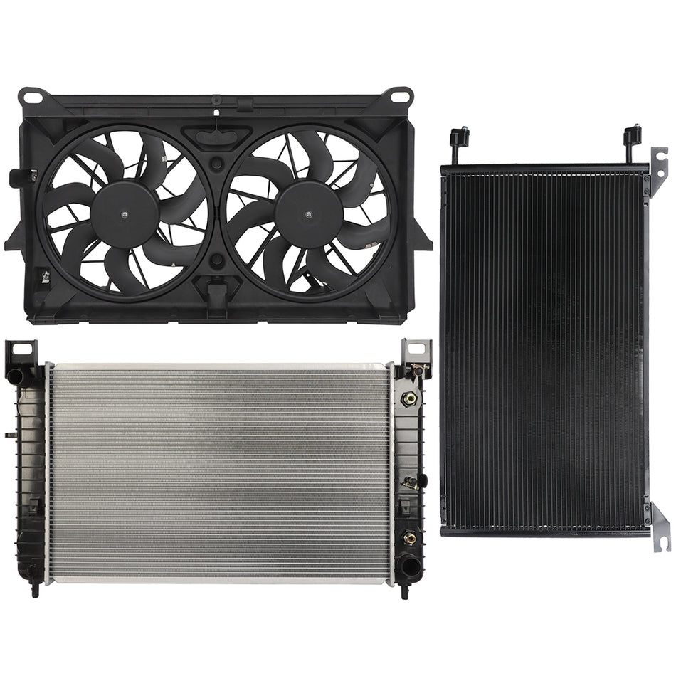 Radiator Condenser Cooling Fan Kit For 2007-2013 Chevrolet Silverado 1500 Only for Auto