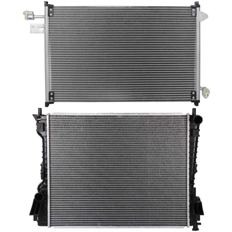 05-09 Ford Mustang Aluminum Radiator and AC Condenser Cooling Kit