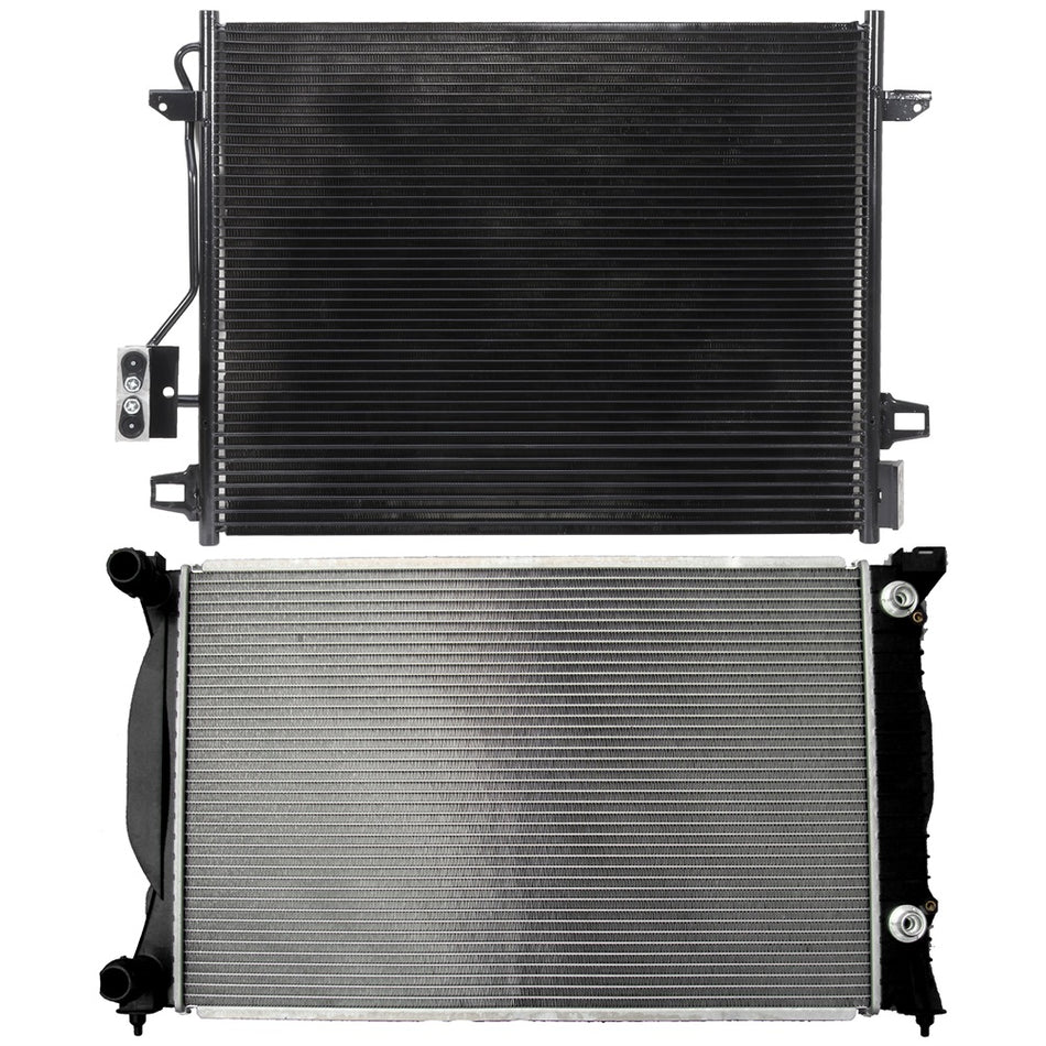 Aluminum Radiator & AC Condenser Cooling Kit For 08-16 Chrysler Town & Country