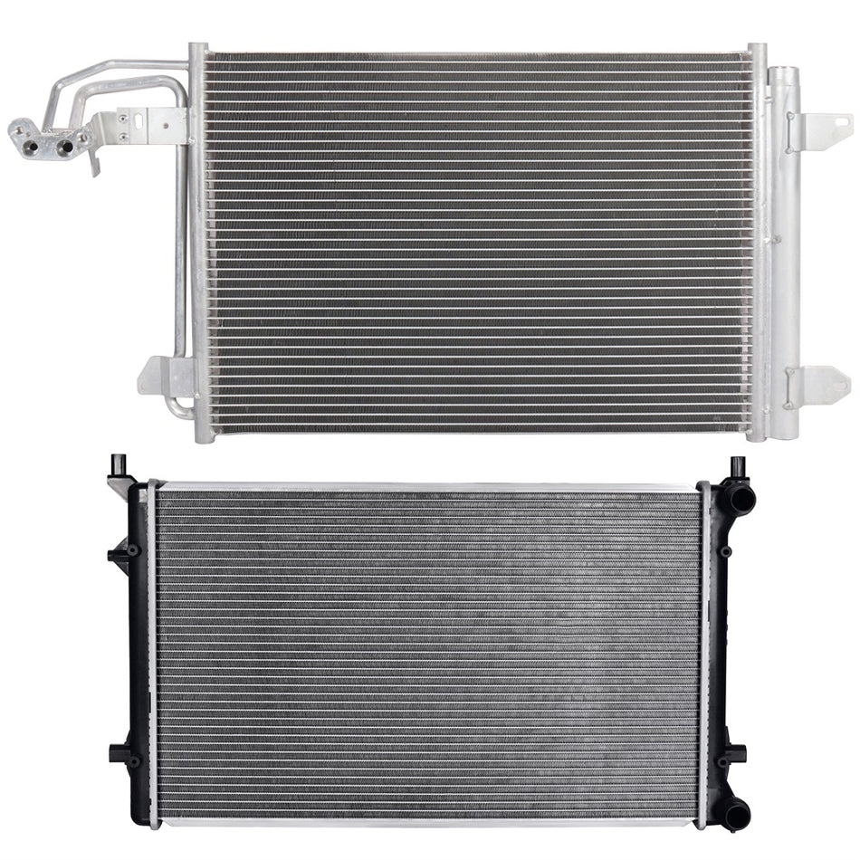 10-14 Volkswagen Golf 05-10 Volkswagen Jetta Radiator and AC Condenser Cooling Kit