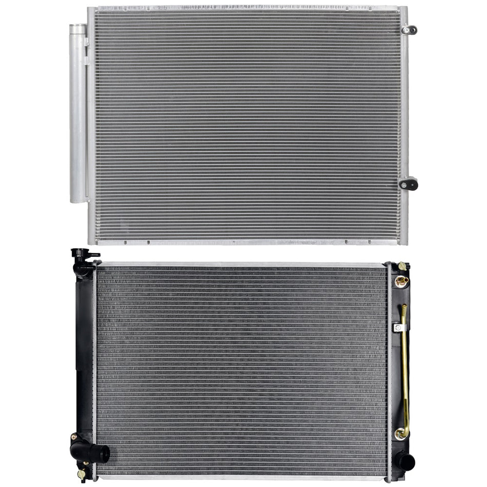 2007-2010 Toyota Sienna Aluminum Radiator and AC Condenser Cooling Kit