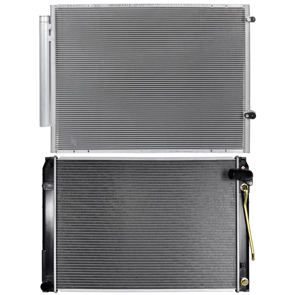 2004-2006 Toyota Sienna Aluminum Radiator and AC Condenser Cooling Kit