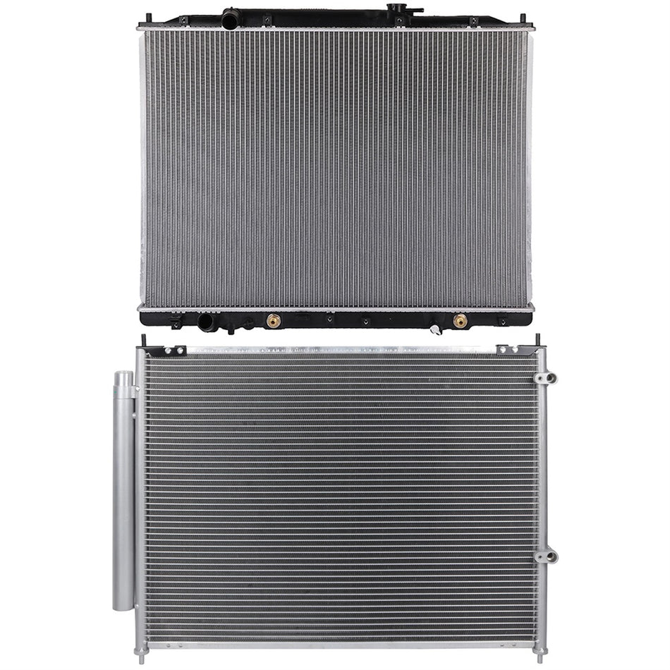 Aluminum Radiator and AC Condenser Cooling Kit For 2009-2014 Honda Ridgeline