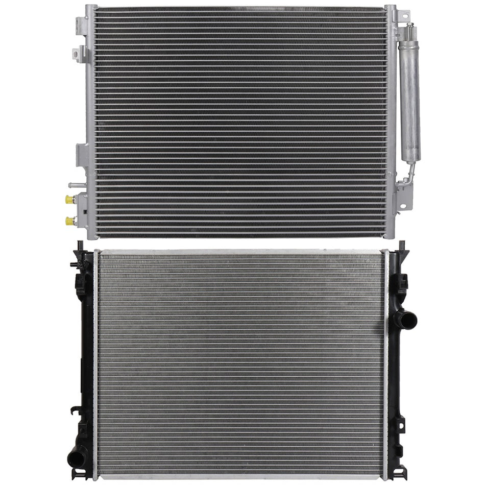 Aluminum Radiator & Condenser Cooling Kit For 05-2009 Chrysler 300 Dodge Charger