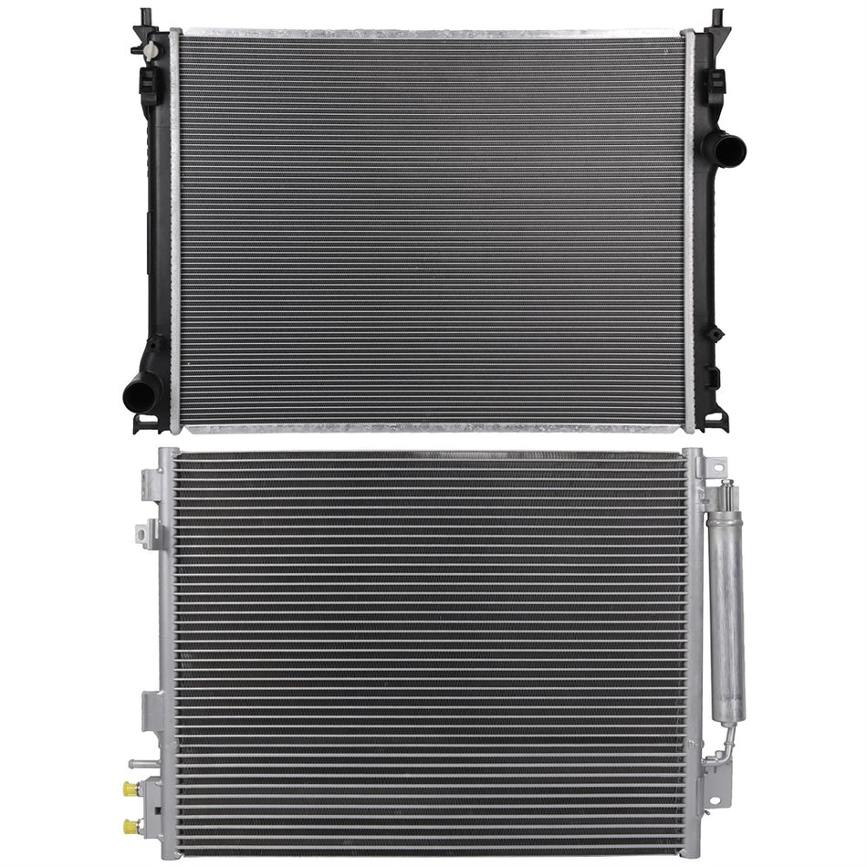 Aluminum Radiator & Condenser Cooling Kit For 09-2019 Chrysler 300 Dodge Charger