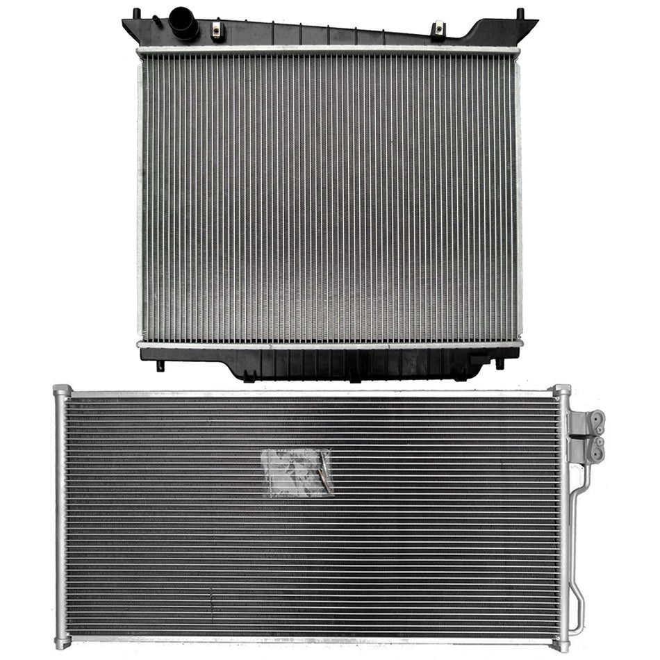 Aluminum Radiator and Condenser Cooling Kit For Ford Expedition Lincoln Navigator