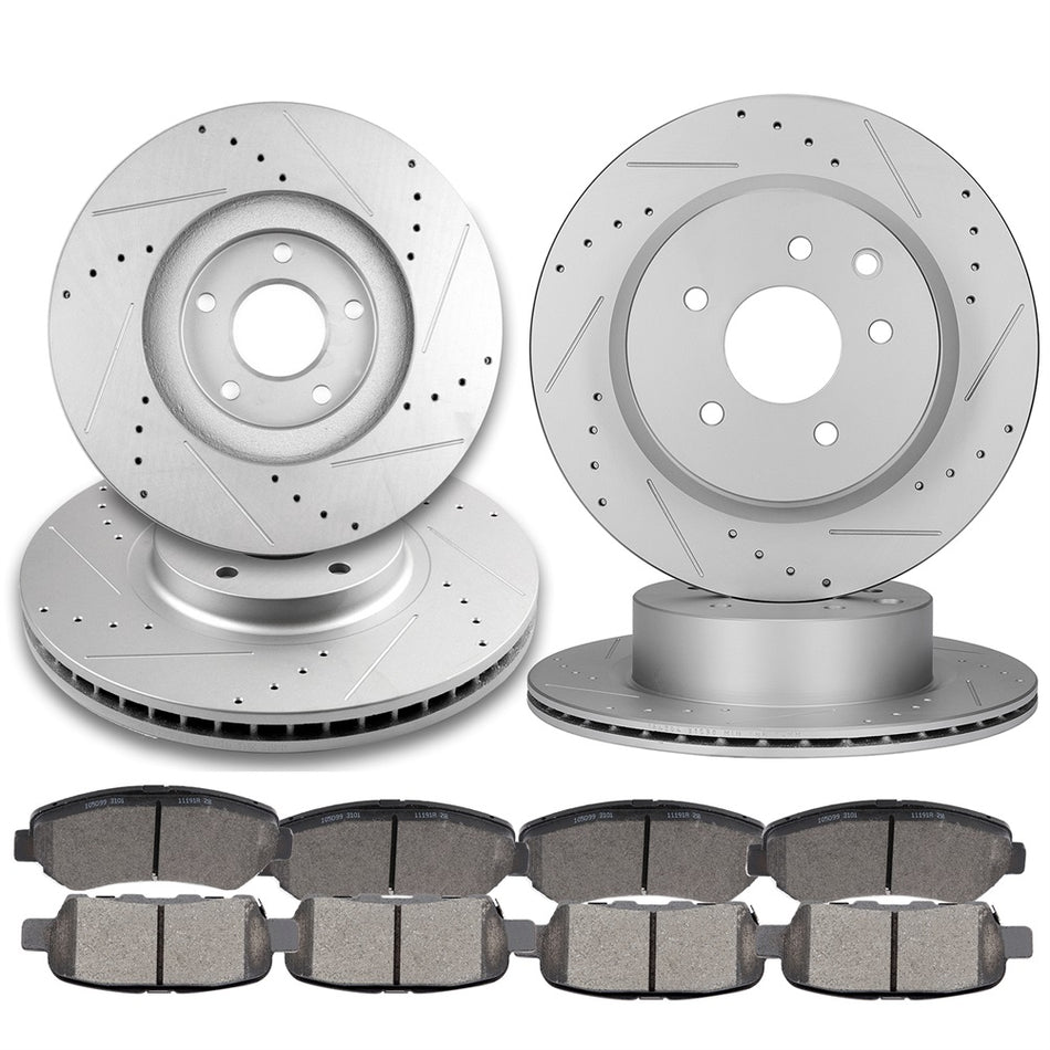 2009-2014 2016-2017 Nissan Maxima Ceramic Brake Pads And Rotors Front Rear