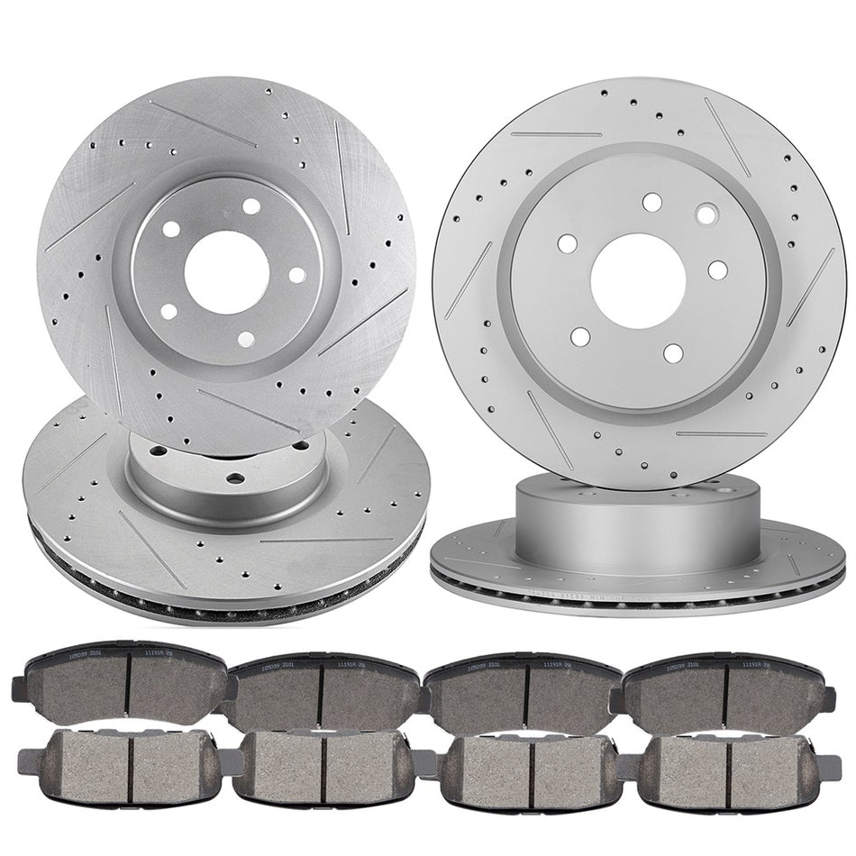 2009-2014 Nissan Maxima Ceramic Brake Pads And Rotors Front Rear