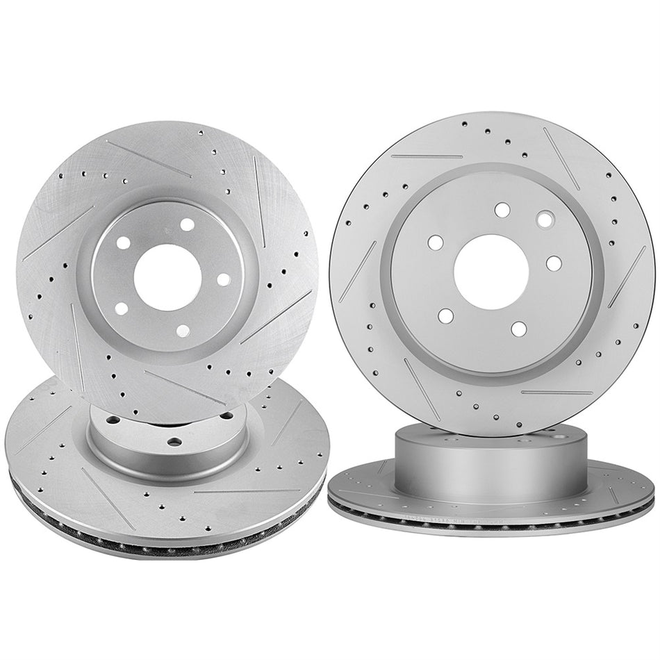 2009-2014 2016-2017 Nissan Maxima Front Rear 5 Lug Brake Rotors Drilled Slotted