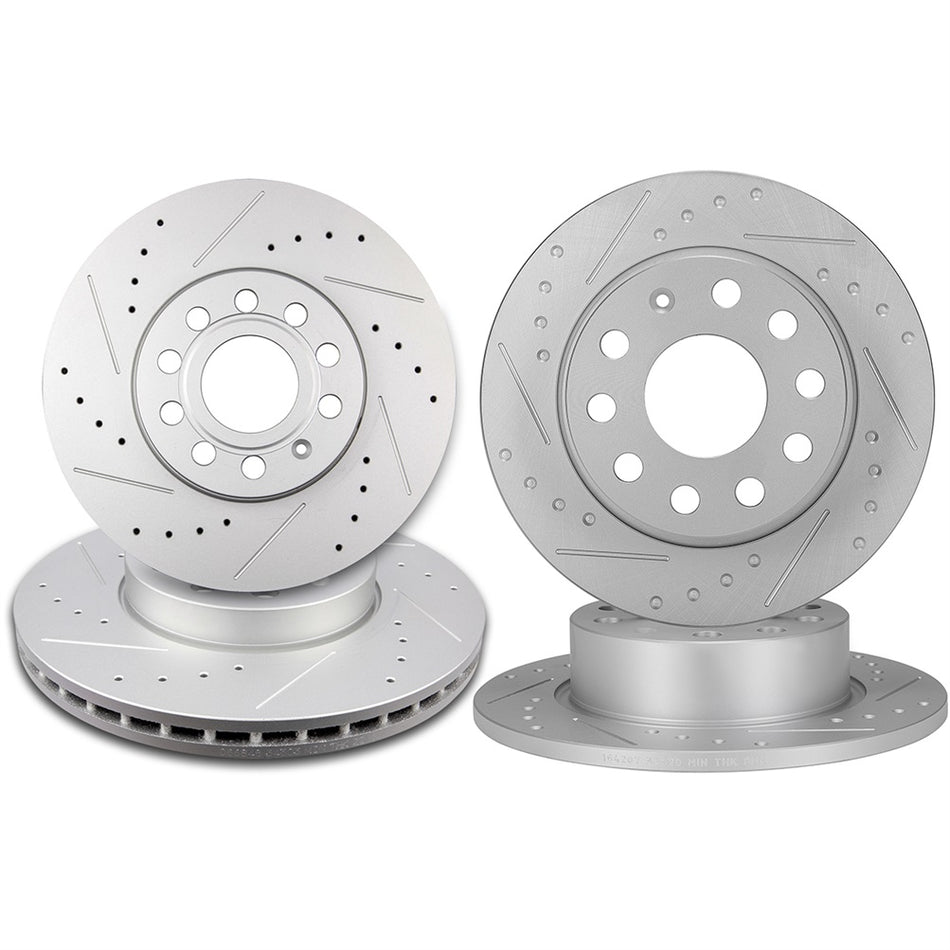 Front Rear 292.1mm 5 Lug Brake Rotors For 10-12 Audi A3 12-18 Volkswagen Jetta