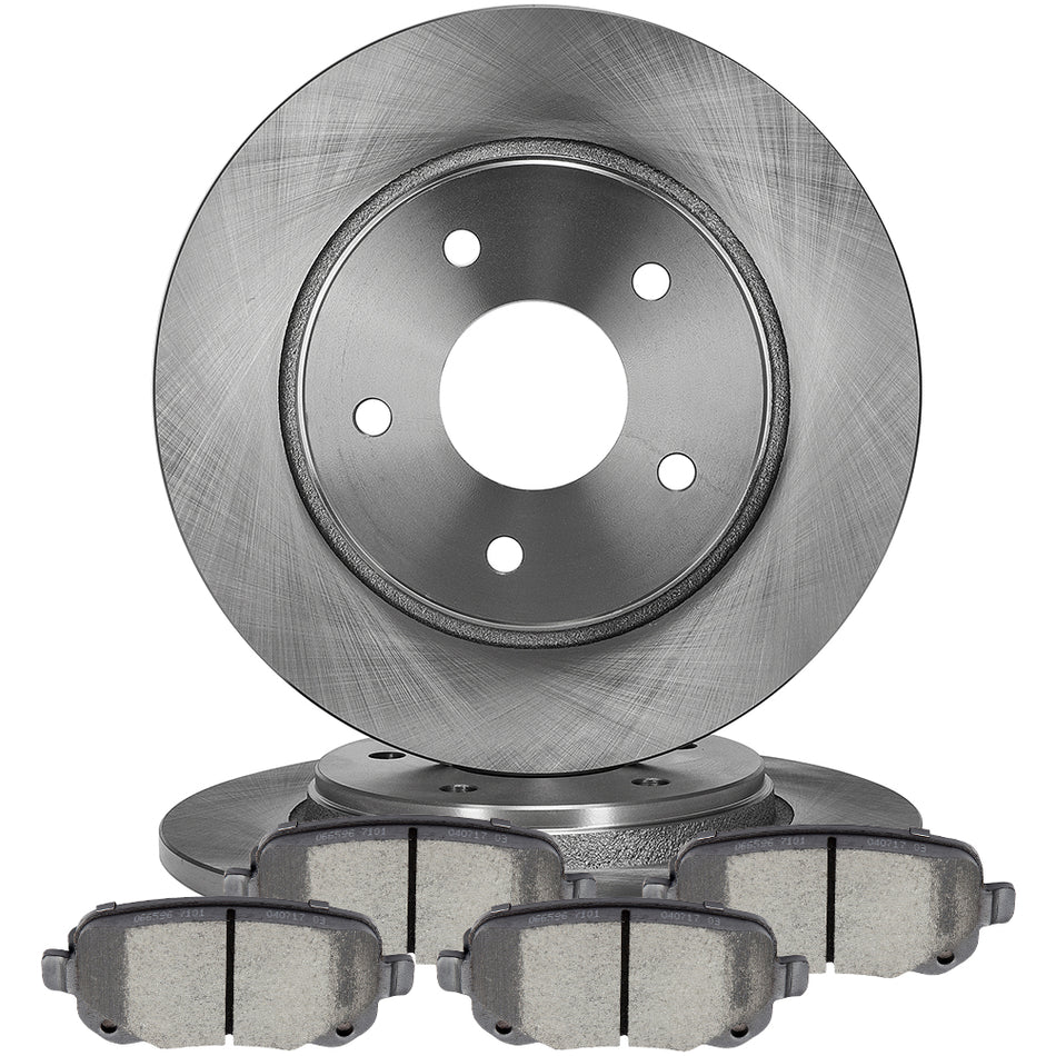 Ceramic Brake Pads And Rotors 08-16 Chrysler Town Country Dodge Grand Caravan Rear