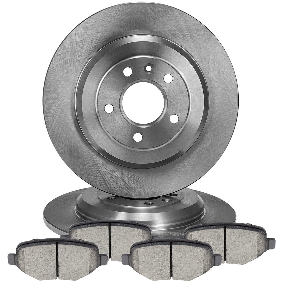 Ceramic Brake Pads And Rotors 11-14 Ford Edge 09-12 Lincoln MKS Rear