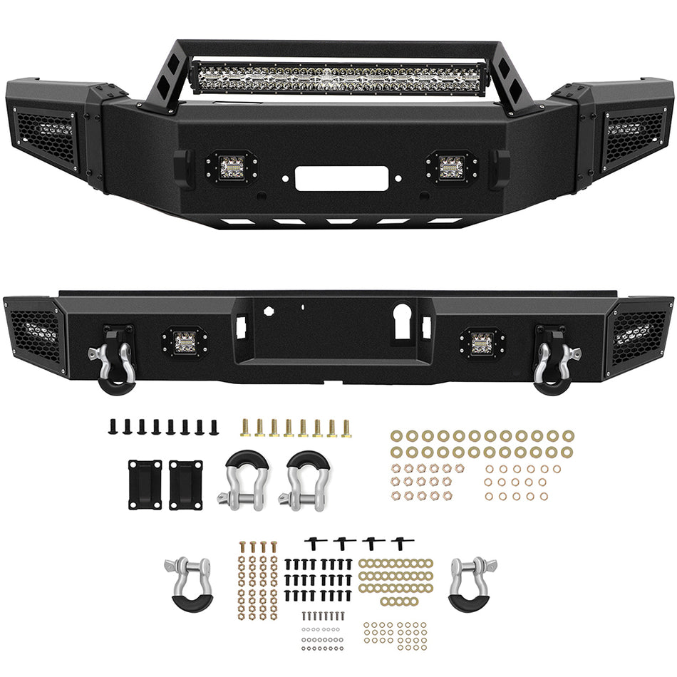 Steel Front / Rear Bumper Guard Bar Fog Lamps For 2018-2020 Ford F 150