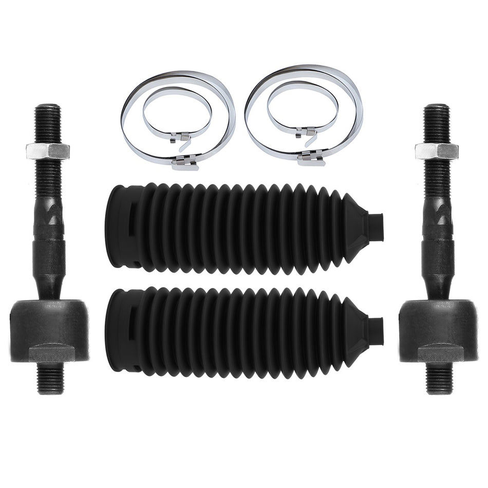 Front Inner Tie Rod End For 03-05/07 Honda Accord 05-12 Acura RL & Rack Pinion Bellow 4Pcs