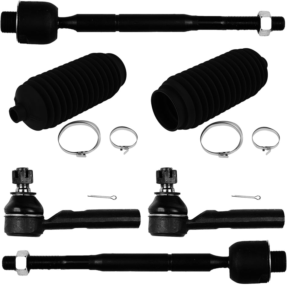 Steering Inner & Outer Tie Rod End Rack and Pinion Bellow For 2007-09 Toyota FJ