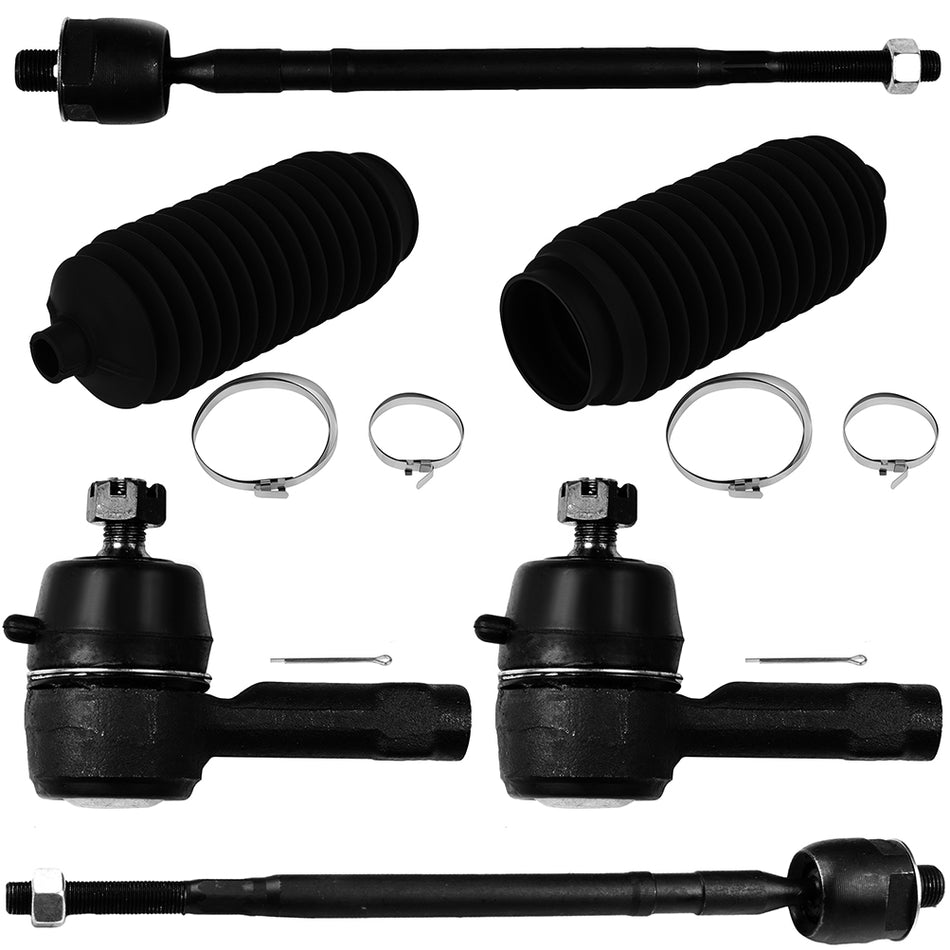 2002-2007 Mitsubishi Lancer Tie Rod End Inner & Outer Rack Pinion Bellow 6Pcs