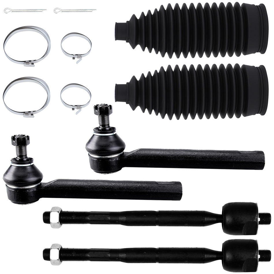 Steering Inner & Outer Tie Rod End Rack and Pinion Bellow For 2004-07 Highlander