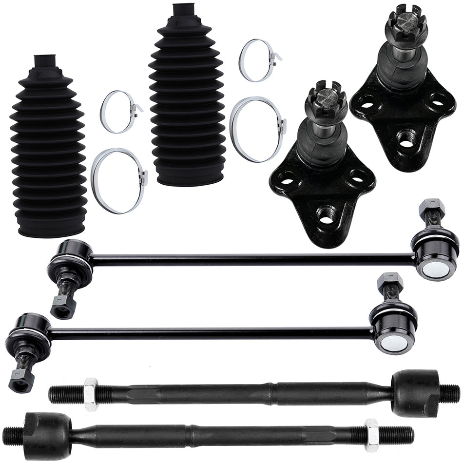Lower Ball Joints Sway Bar Tie Rod End Rack Pinion Bellow For 04-09 Toyota Prius
