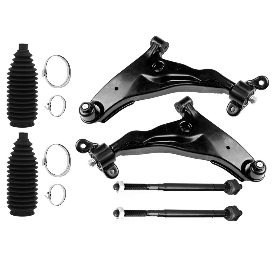 Front Lower Control Arm Ball Joint Tie Rod & Rack Bellow For 02-05 Chrysler Sebring Dodge Stratus