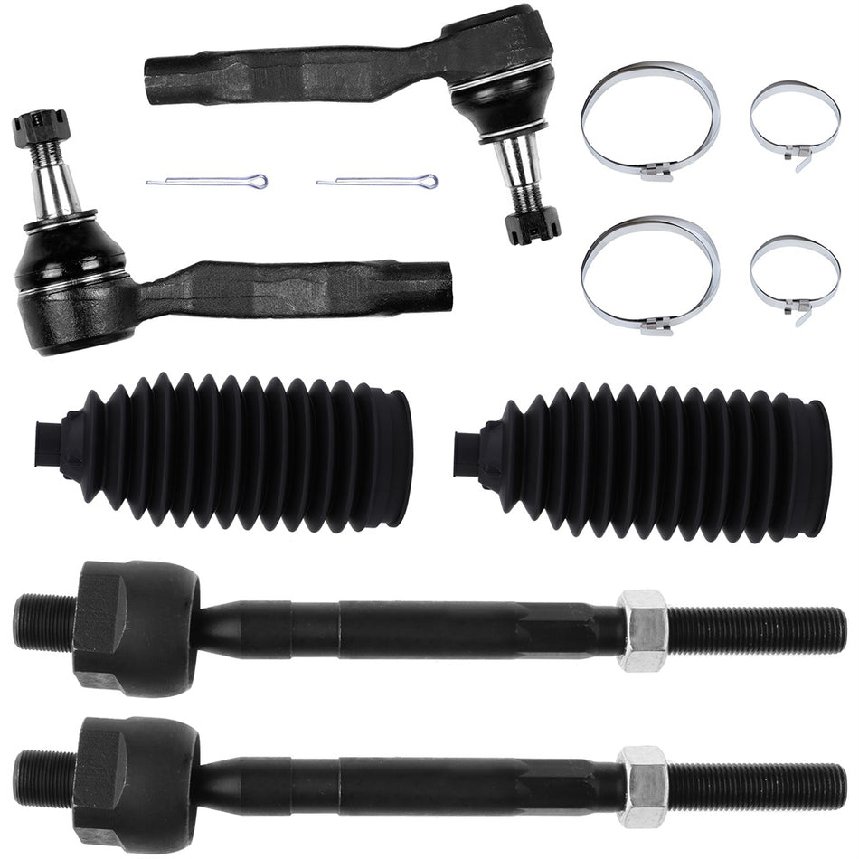 Front Inner & Outer Tie Rod End For 03-09 Nissan 350Z 03-07 Infiniti G35 & Rack Pinion Bellow 6Pcs