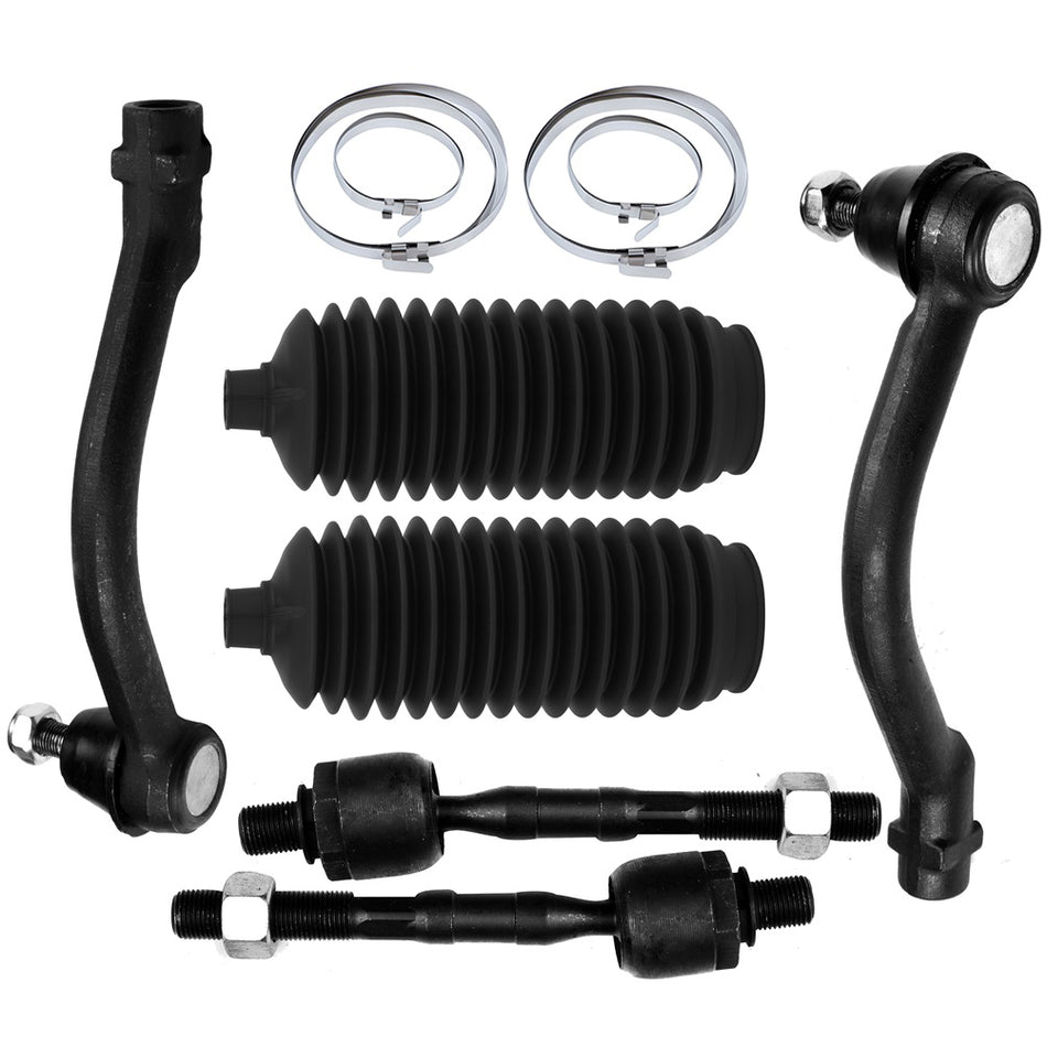 Steering Inner & Outer Tie Rod End Rack and Pinion Bellow For 2006-2010 Sonata