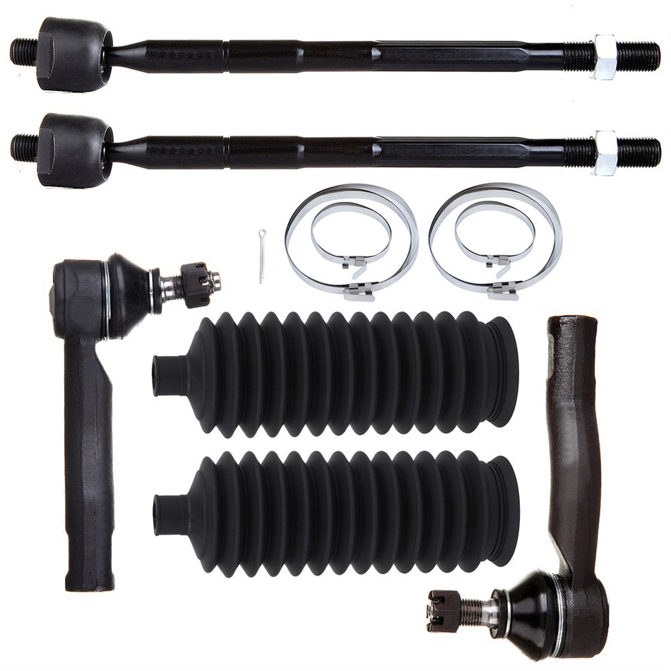 Steering Inner & Outer Tie Rod End Rack and Pinion Bellow For 01-05 Toyota RAV4