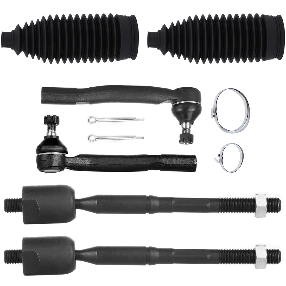 Tie Rod End Inner & Outer For 04-06 Toyota Camry Lexus ES330 Rack Pinion Bellow 6Pcs