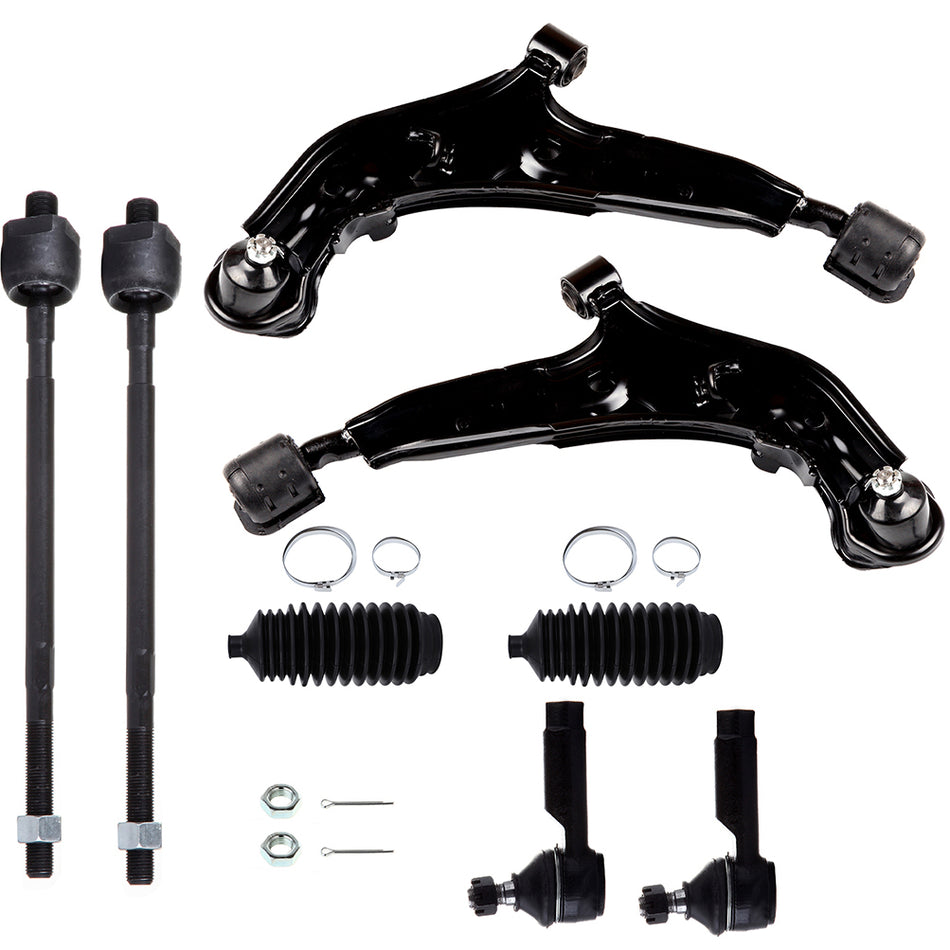 Front Lower Control Arm Ball Joint Tie Rod & Rack Bellow For 95-99 Nissan Maxima