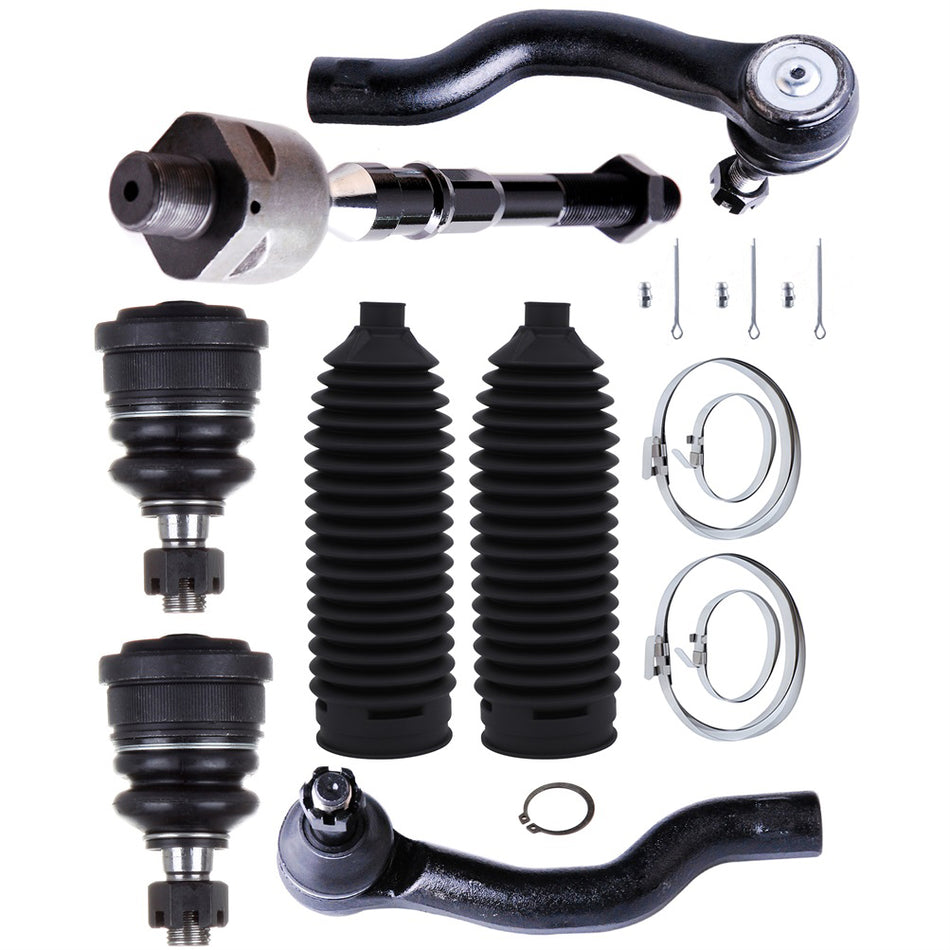 Upper Ball Joints Tie Rod End Rack Pinion Bellow For 2005-2018 Nissan Frontier