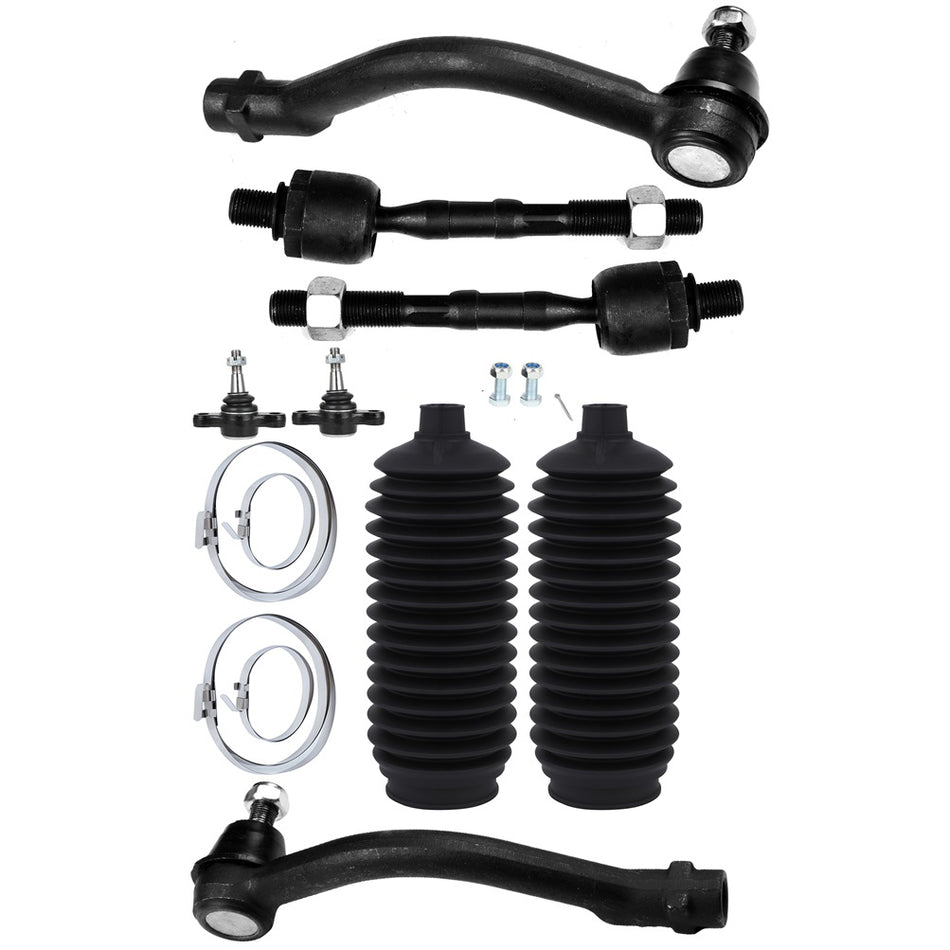 Lower Ball Joints Tie Rod End Rack Pinion Bellow For 2006-2010 Hyundai Sonata