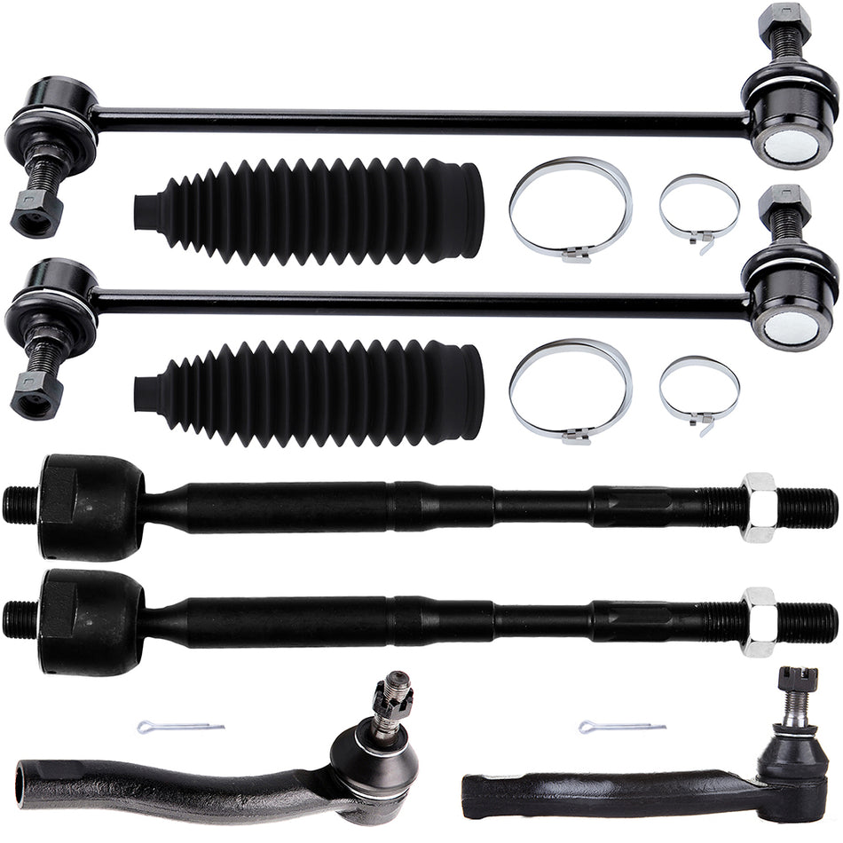 Front Steering Sway Bar Tie Rod End Rack Pinion Bellow For 03-08 Toyota Corolla