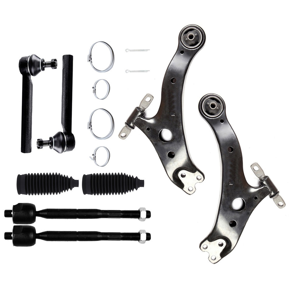 Front Lower Control Arm Ball Joint Tie Rod & Rack Bellow For 2004-06 Lexus RX330