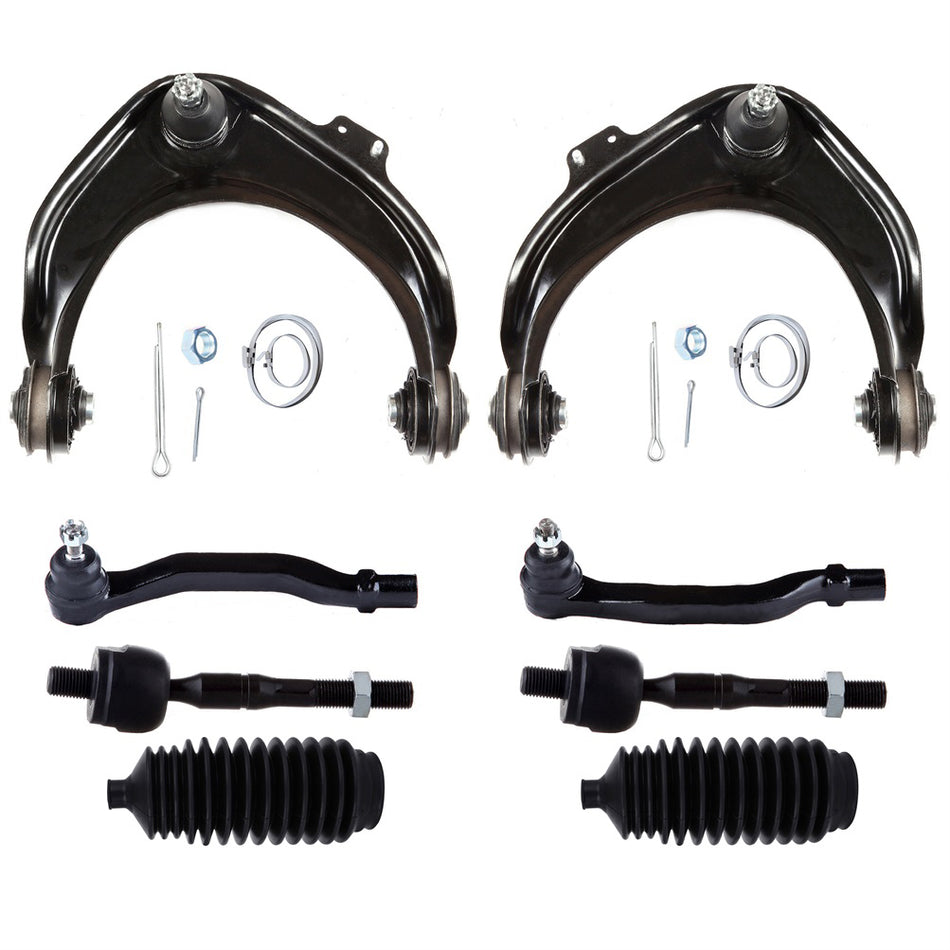 Front Upper Control Arm Ball Joint Tie Rod & Rack Bellow For 98-02 Honda Accord