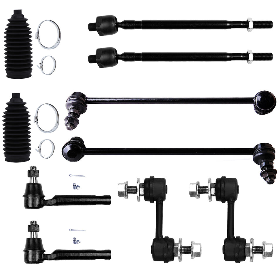 Front Rear Steering Sway Bar Tie Rod End Rack Pinion Bellow For 2004-2009 Quest